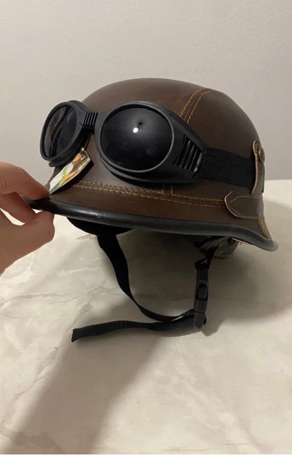 Casque Moto Rétro Allemand Homologué ECE/DOT - Style Cruiser Pour Homme Et Femme