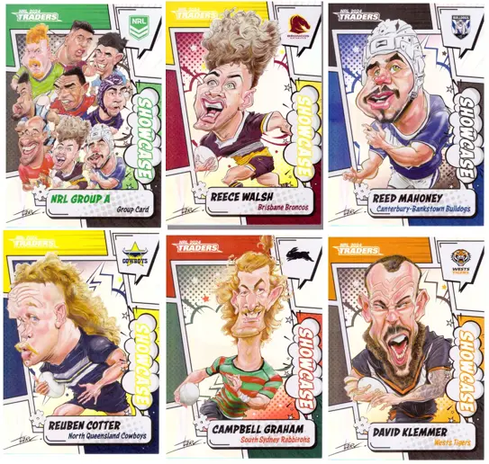 2024 NRL Traders - SHOWCASE CARICATURES - Pick Your Card/s