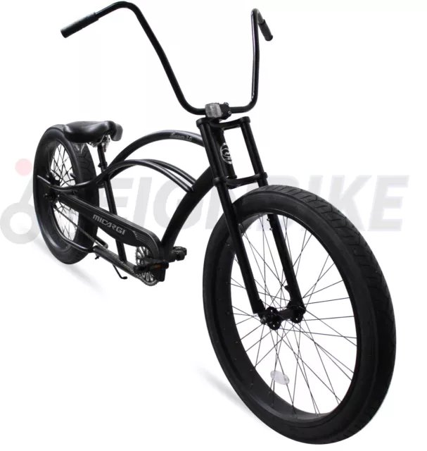 Black 29" Fat Tire Lowrider Beach Cruiser Bicycle High Handlebar Chopper Bike Black 29" Fat Tire Lowrider Beach Cruiser Bicycle High Handlebar Chopper Bike