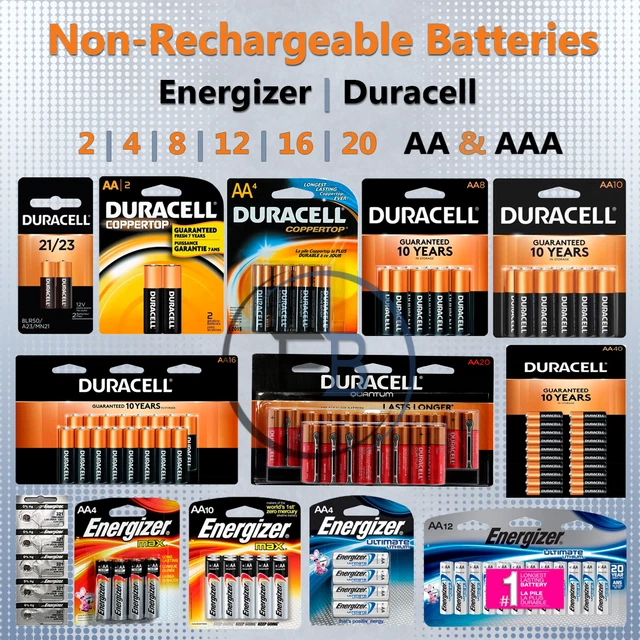 NONRECHARGEABLE AA OR AAA Batteries Lithium lot Alkaline Energizer OR