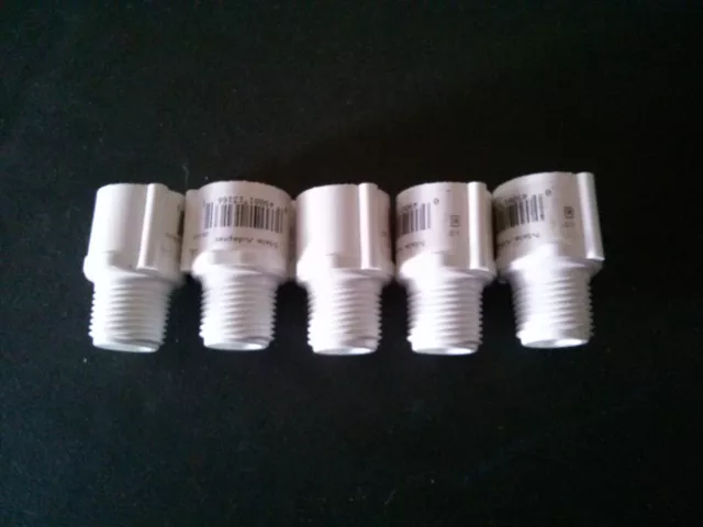 1/2 " inch PVC sched 40 Adapter LOT of 5 Slip to Male Thread Made in USA!