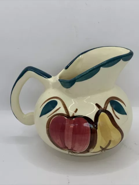 Vintage Puritan Pottery Apple and Pear Pattern Creamer / Small Pitcher 4.5” Tall