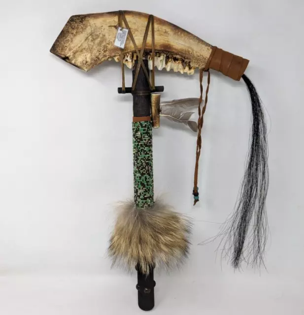 Native American Indian Creek Tribe La Ne Ayo Jawbone War Club Artifact COA CU23