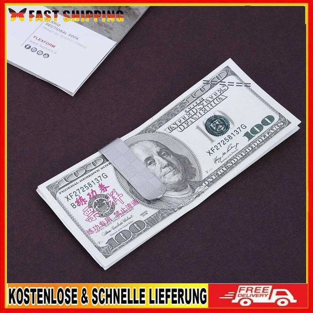 Stainless Steel Credit Card Holder Mini Plaid Book Clip Durable for Men Business