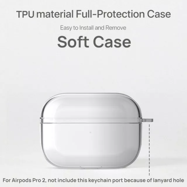 For Apple AirPods 3 2 Pro 2 2022 Case Cover Crystal Clear Silicone Transparent