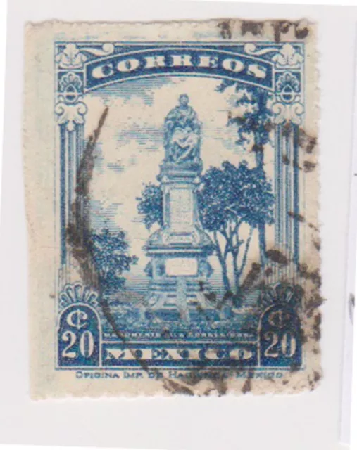 (MCO-191) 1934 Mexico 20c blue Monument of POEBLA (C)
