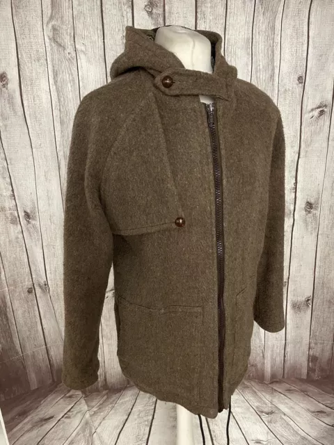 Cutty Sark Mens 42 L Wool Hooded Overcoat Coat Sabre Vintage Made in England