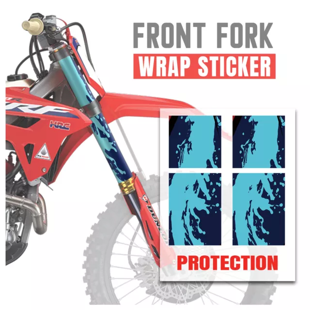 Blue Wave Ink Fork Wrap For Suzuki 250SB RMX450Z DRZ DR-Z400SM