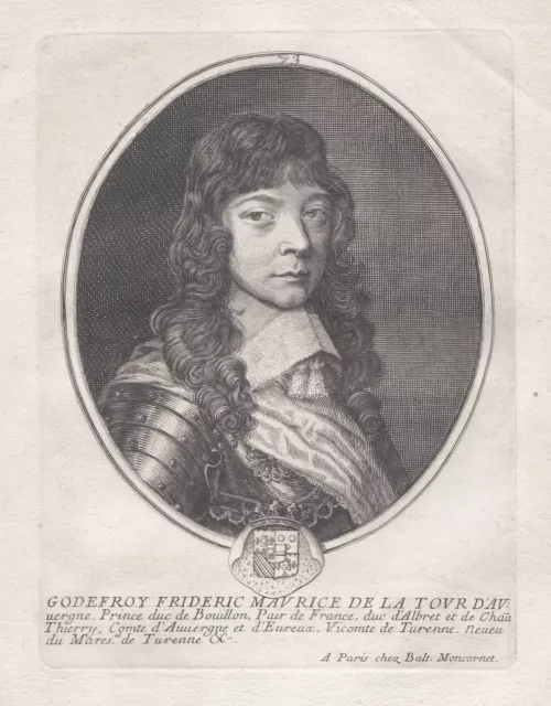 Godefroy Maurice de la Tour d'Avergne duke Bouillon Portrait Kupferstich etching