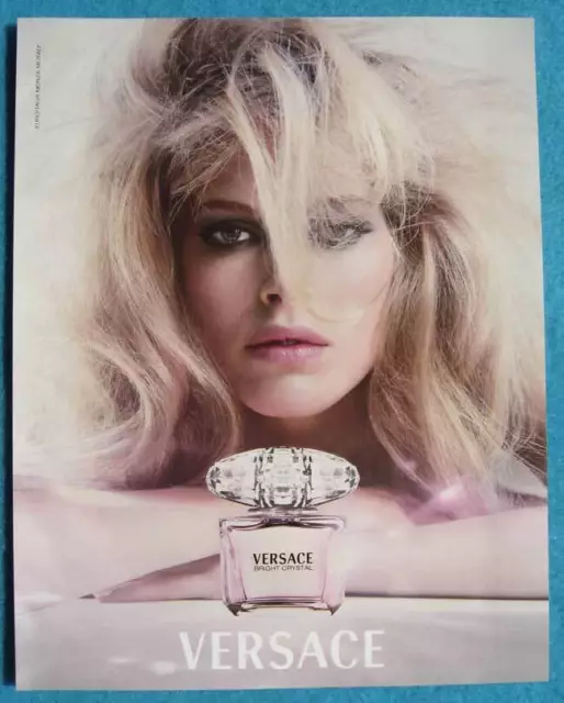 Publicité Papier- Parfum Bright Cristal de Versace De 2007, Iselin Steiro égérie