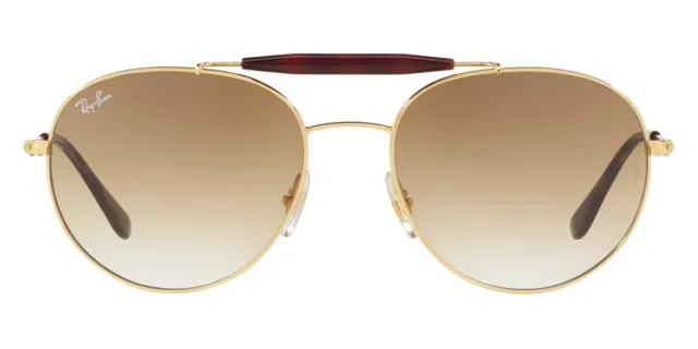 Ray-Ban Unisex Sunglasses RB3540 001/51 Matte Gold Round Brown Gradient 53mm