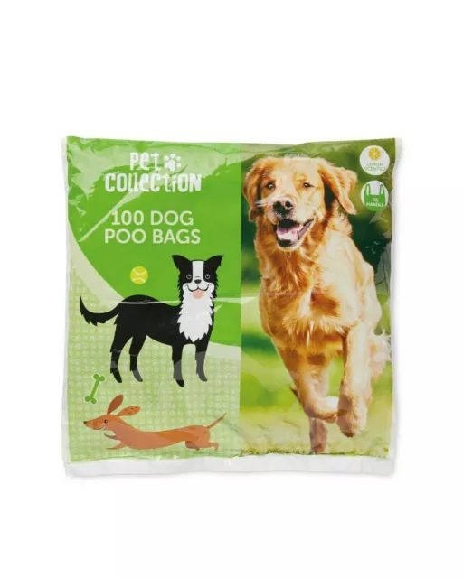 Dog Poo Pet Collection Poop Bags Strong Tie Handles Doggy 100 pack