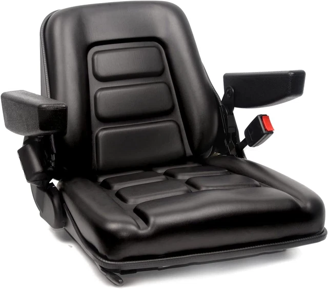 Universal Fold down Forklift Seat with Adjustable Angle Back,Armrest and Safety