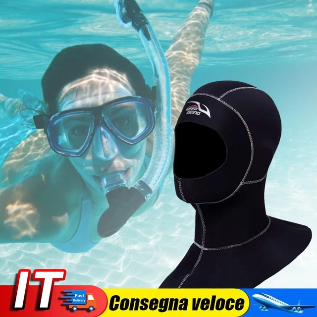 Cappuccio In Neoprene 3mm Per Immersioni E Sport Acquatici - Termico, Antigelo, Con Sottogola - Per Surf, Snorkeling - Foto 9