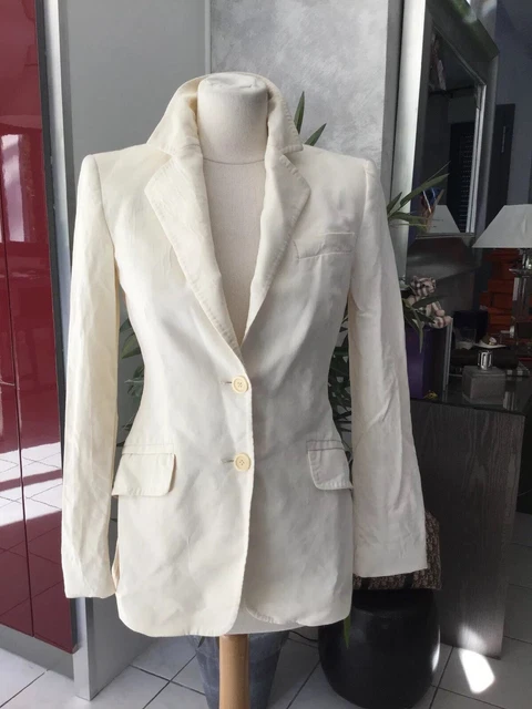 Veste Longue Zara - Manches 3/4 Jaune Crème & Beige, Taille L/40-42, état Exceptionnel