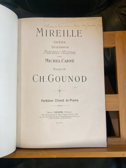 Charles Gounod Mireille opéra chant piano partition reliée éditions Choudens
