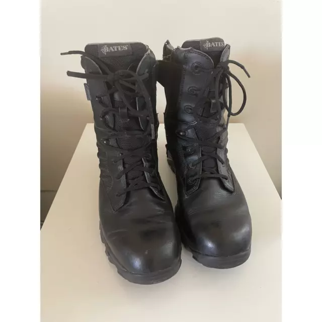 BLACK BATES MEN’S leather hiking work combat boots size 10 waterproof ...