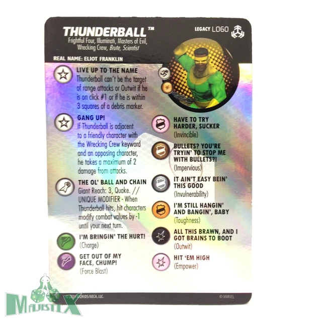 Heroclix Avengers War of the Realms set Thunderball #L060 Legacy card!