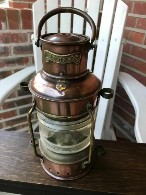 Vintage Messing Öl Lampe Maritime Schiff Lantern-Anchor Boot Licht Nautisch Neu