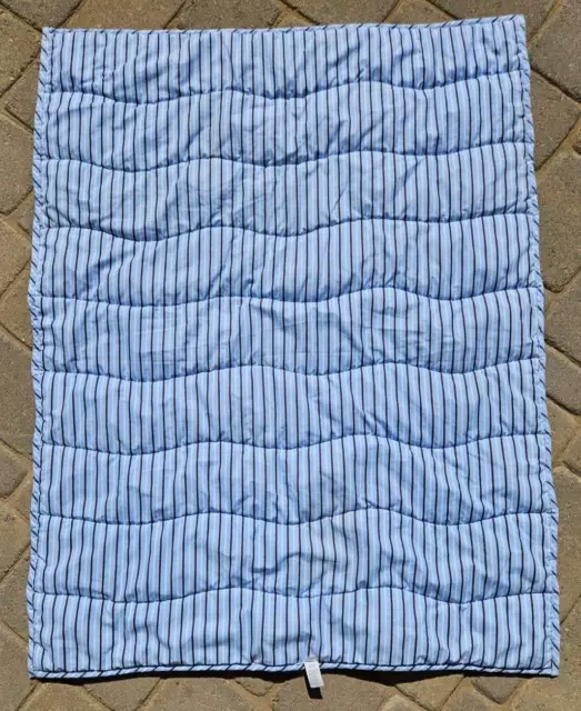 Baby Comforter Quilted Crib Blanket Lt Blue Brown & White Stars & Stripes CIRCO