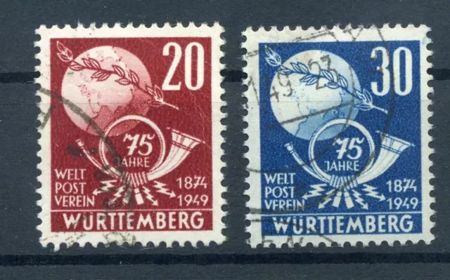 880652) Frz. Zone Württemberg Nr. 51-52 gestempelt, UPU, Weltpostverein