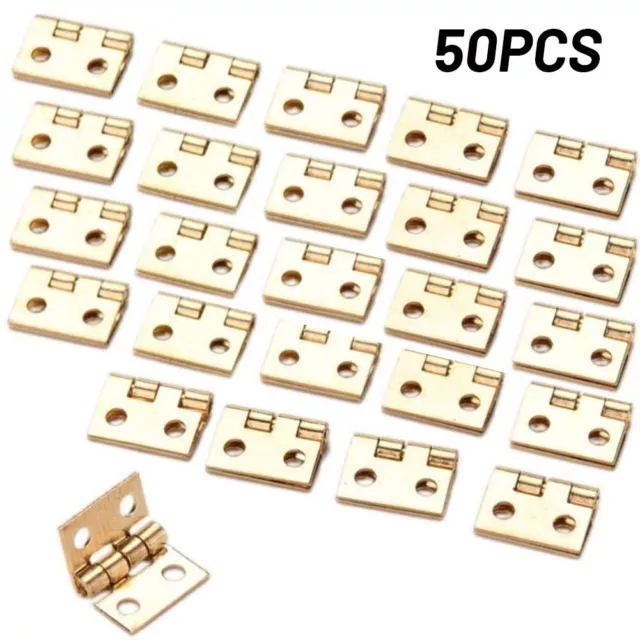 50x Petit Charnières Boîte à Bijoux Bibelot Miniature-Furniture Cabinet-Hinges 2