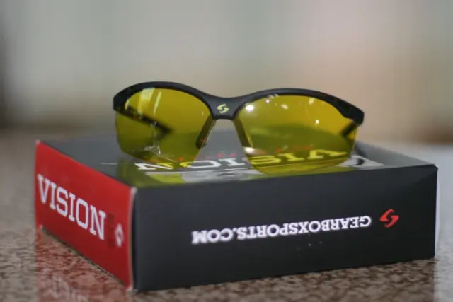 GEARBOX vision eyewear BLACK Frame, Yellow Lens