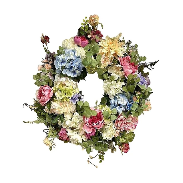Spring-Rainbow-Hydrangea Guirlande Arc-en-Ciel Fleurs Avant Porte Décor Maison