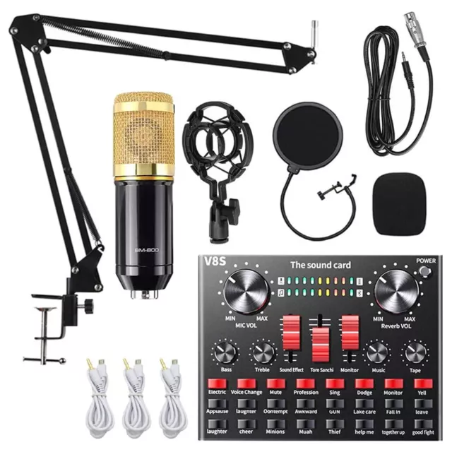 Home Studio Recording Kit Podcast Music Mixer Equipment Condenser Microphone Set