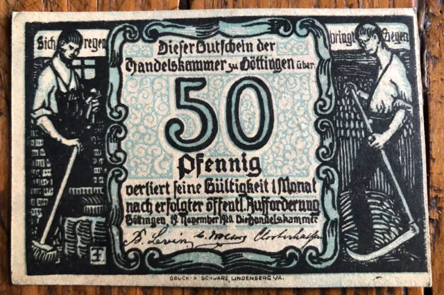 Notgeld - Göttingen - Handelskammer Göttingen - 50 Pfennig - 1920 -Verkehrsausg.