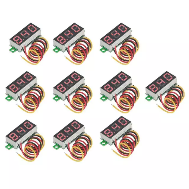 10 x Mini Size Digital Voltmeter Three Wires Voltmeter Gauge Tester 0.28Inch LED