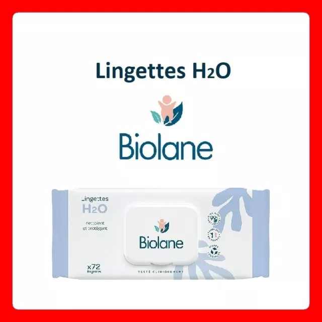 Biolane Lingettes bébé H2O - 72 Lingettes
