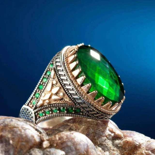 Bague Chevalière Homme Argent 925/1000 - Pierre Turquoise Et Strass - 12g - Neuf Écrin