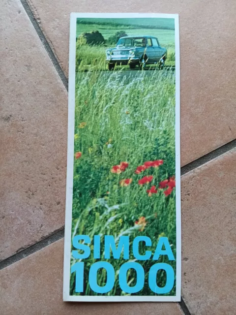 SIMCA 1000 - brochure dépliant sur 16 pages  27 X  10,5 cm - années 60-70