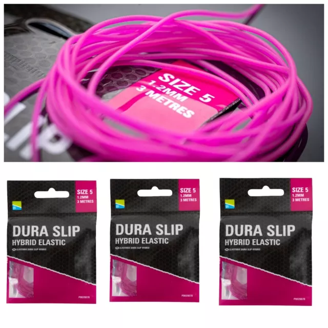 Preston Innovations Dura Slip Hybrid Stange Elastics X3 Packungen Grösse 5 Pink - Neu