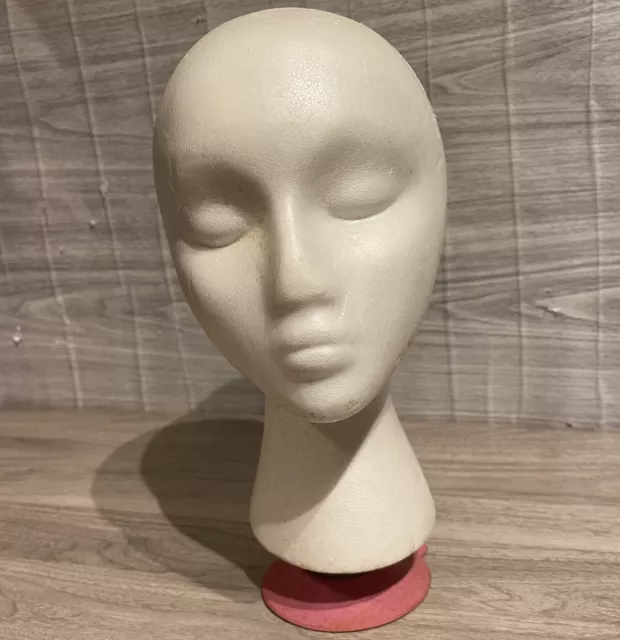 White Female Head Model Mannequin Foam Styrofoam Wig Hair Hat