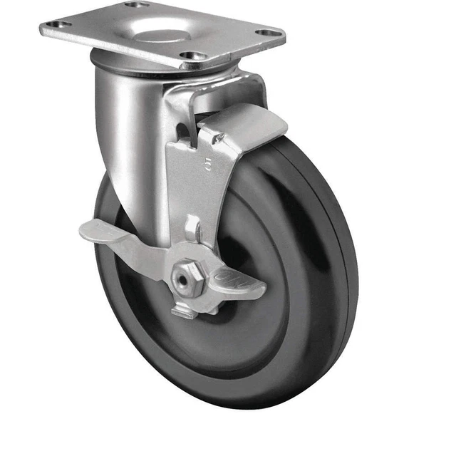 COLSON 2.03356.52 BRK1 Plate Caster,Swivel,3" Wheel Dia.