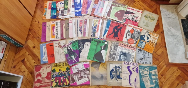 Lot 80 Partitions De  Musique Anciennes Annee 30 Art Deco Lot Magnifique A Voir
