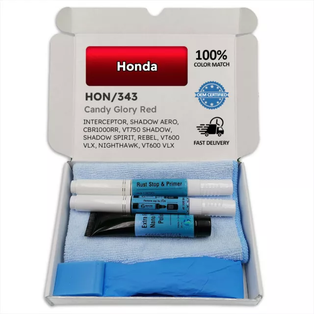 HON 343 Candy Glory Red Touch Up Paint for Honda INTERCEPTOR SHADOW AERO CBR100