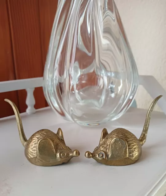 Lot de deux souris en laiton