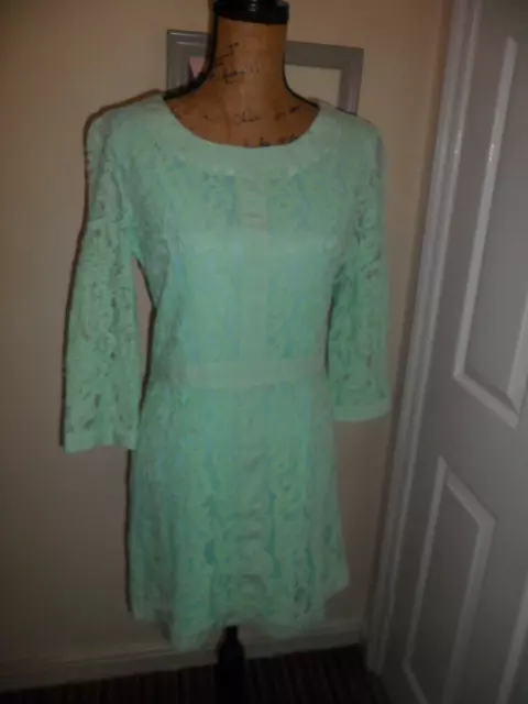 Marco M Angelo Ladies Dress Pale Green Lace Lined Size 12 BNWT