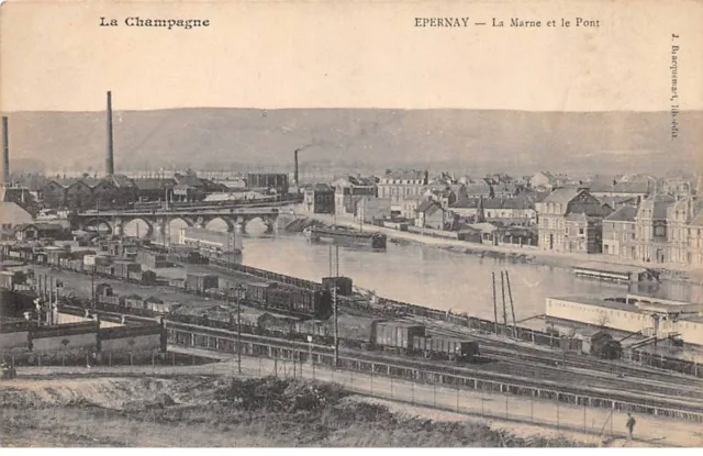 51 - EPERNAY - SAN47522 - La Marne et le Pont - Train