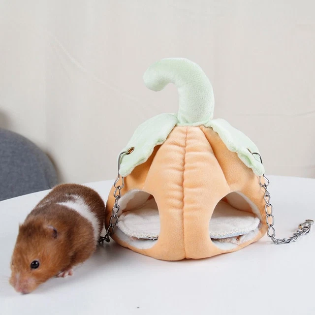Short Plush Hamster Pumpkin Nest Hanging Guinea Pig House  Squirrel