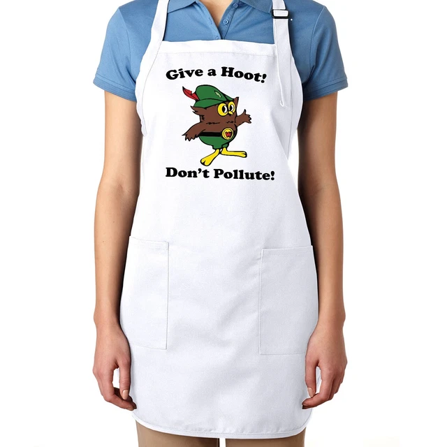 Give a Hoot Don't Pollute Earth Day Environmental Woodsy Owl gift Apron Pockets