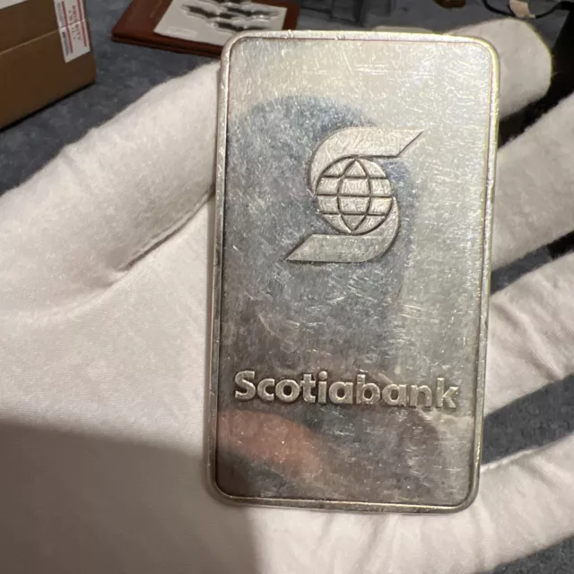 Vintage Scotiabank 10 Troy OZ 999 Silver Bar