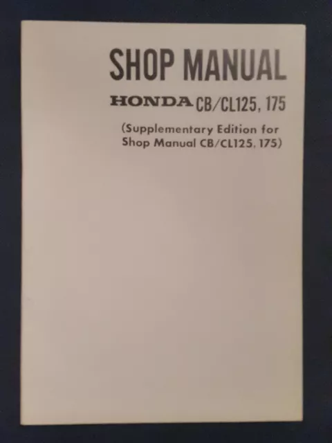 Magasin Manuel Honda CB 125 CB 175 CL 125 CL 75 Original