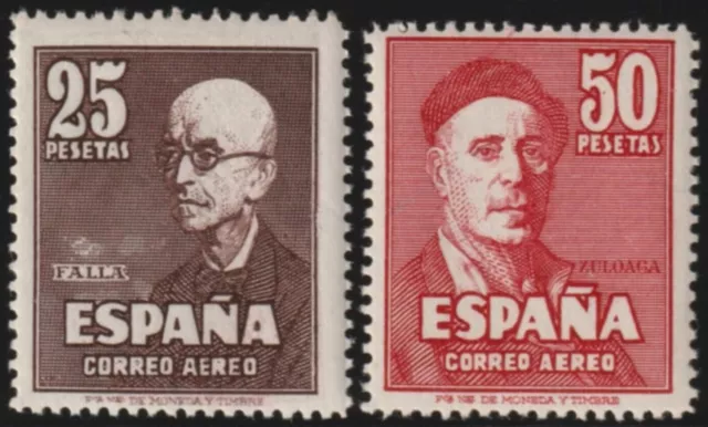 1947 Spagna Posta Aerea Falla e Zuloaga A 236/237 Certificato Diena MNH España 2