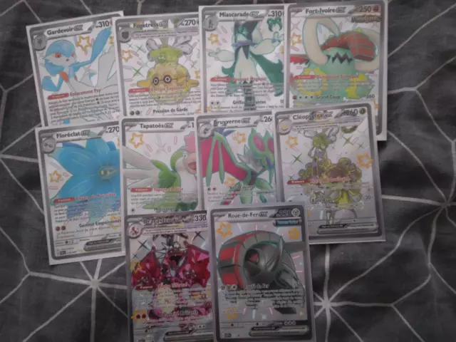 lot de 10 carte pokemon destinées de paldea avec Dracaufeu, Bruyverne etc