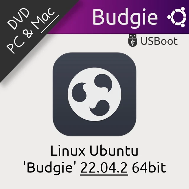 Disque Dvd Linux Ubuntu Budgie 22.04.2 64Bit Bootable Live  / Installation