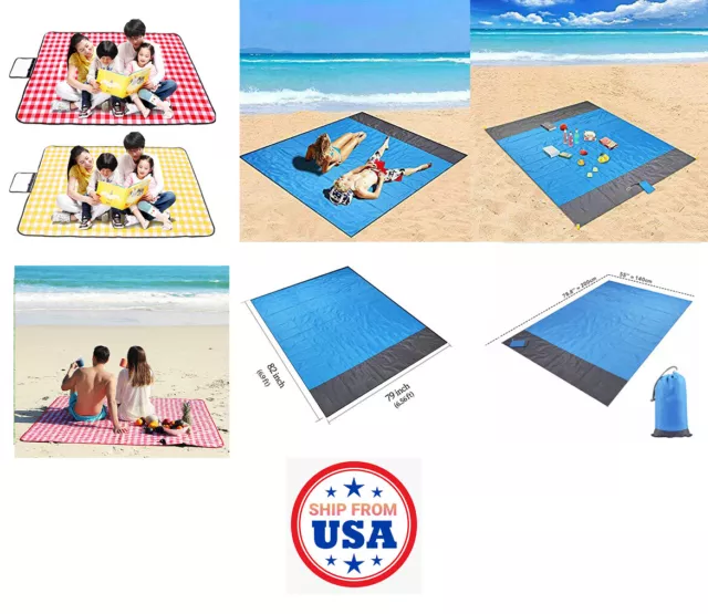 Sand Free Beach Mat Outdoor Picnic Blanket Pad Rug Camping Mattress Waterproof